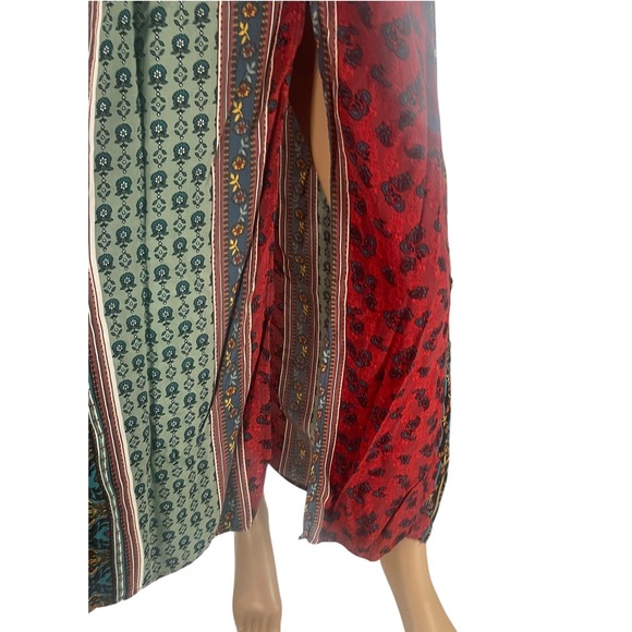 Band of Gypsies Floral Maxi Dress Halter Neck Smocked Bohemian Size Large - Picture 3 of 13